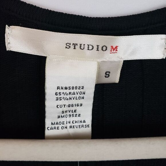 Studio M Long Sleeve Black Long Cardigan Size S - Picture 4 of 7